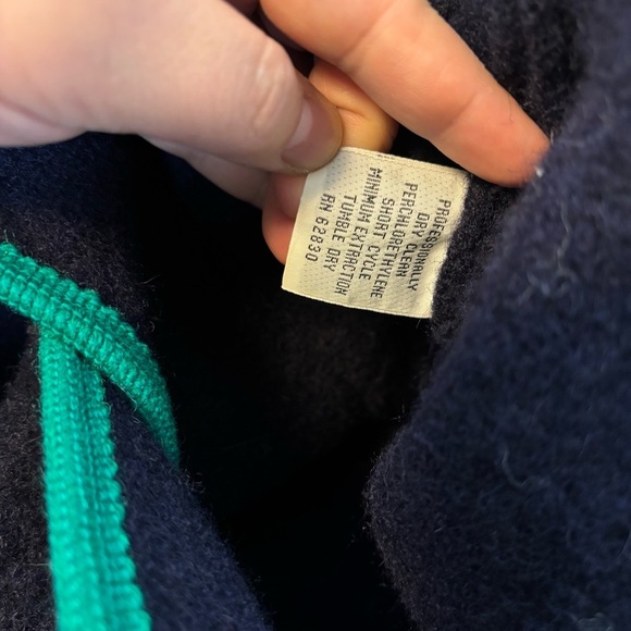 Vintage Women’s Lands End Boiled 100% Blue Wool Preppy Sweater Button- Size 12 - Picture 6 of 6
